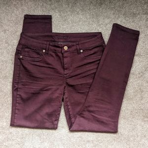 Maurices Mid Rise Burgundy Jegging